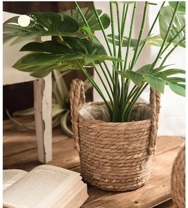 Vente en gros de paniers à plantes en rotin tressé, style nordique, art tricoté, plantes en pot tissées, orchidées papillon, pots à fleurs - Product Image 5