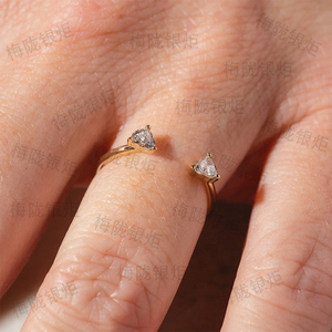 Yinju 925 Sterling Silver Bạc Trang Sức Trang Sức Tùy Chỉnh Đôi Trái Tim Pha Lê Mở Có Thể Điều Chỉnh Vòng Cho Phụ Nữ - Product Image 2