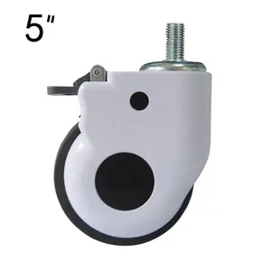 5 Inch Universal Medical Caster TPR Universal Silent Covering Beauty Instrument Wheel Hospital Medical Bed Caster Wheels