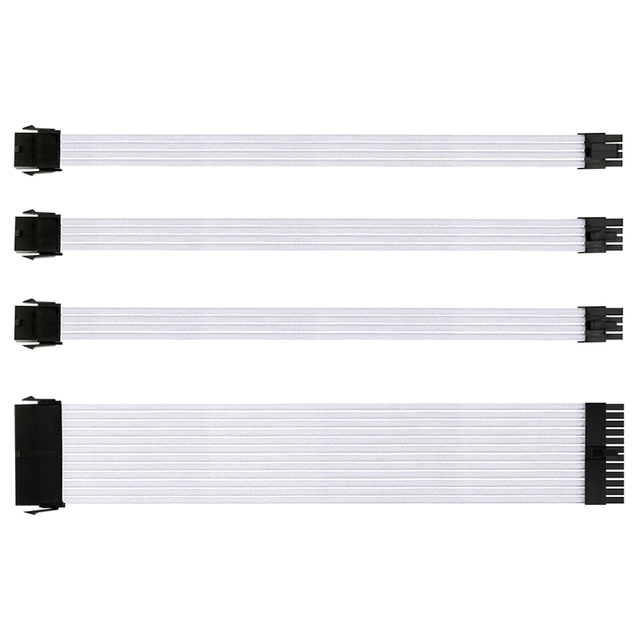 Power Supply Cable Extension Kit 24p/4+4p/6+2p Sleeved Cable Custom PSU Sleeved Cables 18AWG