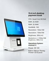 Terminal POS Táctil Capacitivo de 15.6 Pulgadas con Impresora Térmica Integrada de 58 mm, Escáner de Código de Barras 2D Opcional, Android/Windows 1366x768
