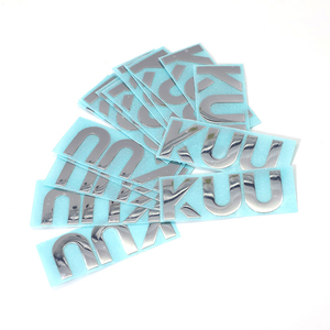 Nuevo diseño de fuente de Metal personalizado oro 3D en relieve níquel impermeable electroformado níquel pegatina Logo - Product Image 2
