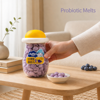 Boîte de collations probiotiques pour bébés aux fruits sucrés aromatisés à la fraise, fondants dans la bouche