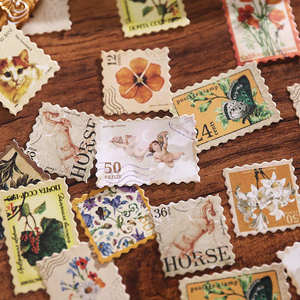 100 Aufkleber pro Packung Zeit- und Postversand-Serie Sticker-Set Retro Rustikaler Stil Journaling-Materialien & DIY Dekorative Aufkleber - Product Image 3