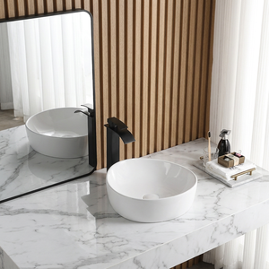 Lavabo de salle de bain en céramique à poser <span class=keywords><strong>sur</strong></span> comptoir, forme unique - Product Image 1