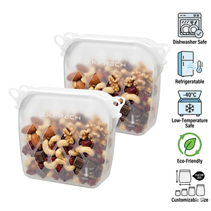 Bolsa Ecológica para Alimentos de 50 oz, de Silicona Platino de Grado Alimenticio, con Cierre Magnético Hermético, Reutilizable, Apta para Lavavajillas, para Almuerzo y Meriendas - Product Image 1