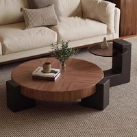 Mesa de Centro Moderna Minimalista de Madera Sólida con Estructura Metálica, Diseño Italiano de Alta Gama, Mueble de Lujo para Sala de Estar