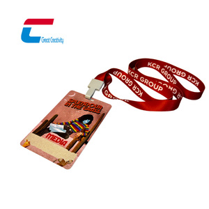 Impression personnalisée 13.56MHz événement en plastique <span class=keywords><strong>passe</strong></span> RFID lanière carte badges d'identification carte NFC avec sangle - Product Image 6