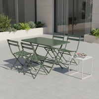 Meubles de jardin modernes de haute qualité pour l'extérieur, ensemble de 4/6 tables et chaises pliantes en métal, table et chaises de bistrot en acier coloré