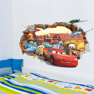 <b>Cars</b> 3D Wall Stickers Irregular Shape Waterproof Children's Room Decor Self Adhesive Background <b>Decal</b> ZY1484 - Product Image 2