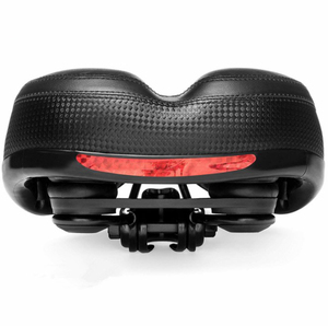 Sillín de Bicicleta con Luz Trasera, Ventilación <span class=keywords><strong>Ajustable</strong></span>, Cuero de PVC, Cojín Hueco y Suave para Ciclismo - Product Image 4