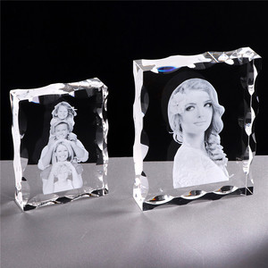 Cadeau d'anniversaire de mariage en cristal, personnalisé, nouvelle collection, 3d, ciré au Laser, Photo de jésus et famille - Product Image 4