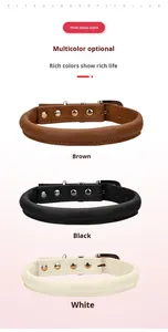 Neues Modisches Hunde-Anti-Verlust-Halsband mit 360-Grad-Schutz aus Rindsleder & PU, Rundes Seil-Halsband für Ganzjahresnutzung - Product Image 4