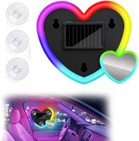 Lumière d'ambiance intérieure de voiture LED RVB solaire élégante en forme de 2 cœurs pour décorations de voiture, SUV, pick-up