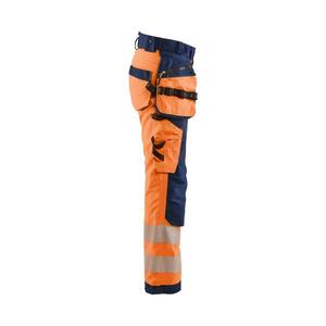 BLAKLADER - 711825135389D25 Women's <b>Hi</b>-<b>Vis</b> Softshell <b>trousers</b> <b>Orange</b>/Navy blue - EAN 7330509878118 <b>HI</b>-<b>VIS</b> WORKWEAR - Product Image 3