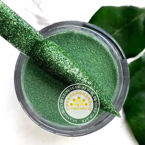 Texture de beurre de meilleure qualité, ne coulant pas Vert 3 en 1 Ensemble de poudre à tremper pailletée Bocaux de 1 oz Vente en gros de poudre acrylique avec logo personnalisé - Product Image 1