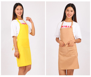 Tabliers de cuisine unis pour femmes avec 2 poches, tablier de chef professionnel avec logo pour cuisine, restaurant, peinture, dessin, barbecue - Product Image 5