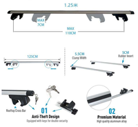 Barres transversales de toit de voiture Ambull Factory, capacité 200 LBS, en aluminium robuste, installation facile, spécifiques au véhicule, vente en gros