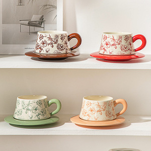 <span class=keywords><strong>Taza</strong></span> de Café de Cerámica con Diseño de Camelia, Estilo Vintage de Lujo, <span class=keywords><strong>Taza</strong></span> Retro para Hogar, Oficina, Restaurantes, Estilo Americano - Product Image 1