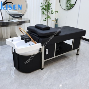 เตียงสระผมเชิงพาณิชย์ Kisen พร้อมระบบน้ำวน ไฟ LED อบไอน้ำ ที่พักศีรษะปรับได้ รองรับแรงดันไฟฟ้าทั่วโลก 110V 220V - Product Image 2