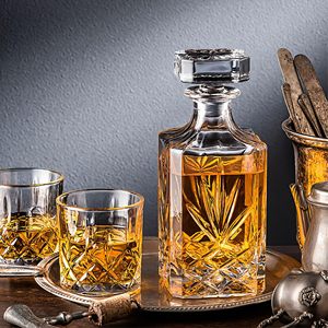 Juego de Decantador de Whisky con 2 Vasos, Decantador Cuadrado de Vidrio de 28oz con Estampado Dorado, Regalo para Hombre para Whisky, Tequila, <span class=keywords><strong>Bourbon</strong></span>, Brandy, Vodka - Product Image 6