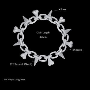 JINSE Bling श्रृंखला पुरुषों और लड़कों के लिए घन Zirconia ज्वैलरी नई डिजाइन क्यूबा लिंक कस्टम कुत्ते हड्डी आइस्ड हार - Product Image 5