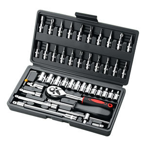 Juego de llaves de vaso profesional de 46 piezas, con accionamiento de 1/2 pulgada, de acero Cr-V, magnético, para coches, motocicletas y herramientas de bricolaje - Product Image 1