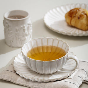 Juego de Vajilla de Cerámica con Borde Plateado, Resistente y con Diseño Ondulado, para Cafeterías, Bistrós y Servicios de Catering, <span class=keywords><strong>Compra</strong></span> al por Mayor - Product Image 2