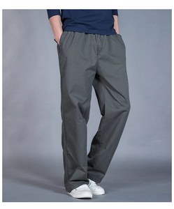 Pantalon large pour <span class=keywords><strong>homme</strong></span> 100% coton, coupe droite minimaliste, pantalon décontracté ample, style City Boy, taille élastique, chinos - Product Image 4