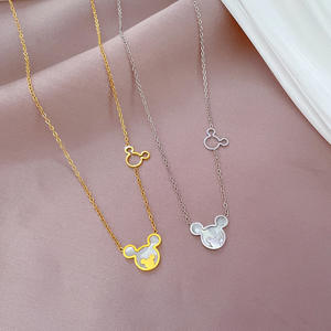 Парусные Ювелирные Изделия Из Нержавеющей Стали Цепочка минималистское ожерелье милая мышь Микки кулон ожерелье для женщин - Product Image 5