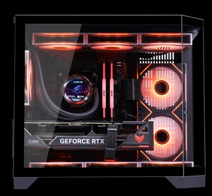 Boîtier PC avec ventilateurs, hub de données intelligent, compatible <span class=keywords><strong>RTX</strong></span> <span class=keywords><strong>4090</strong></span>, prêt pour radiateur liquide AIO, conception à deux zones, boîtier d'ordinateur de jeu sans pilier - Product Image 6