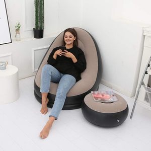 Modern Foldable <b>Inflatable</b> Lounger Sofa with Stool Foot Lightweight Exterior Use Air Furniture - Product Image 6