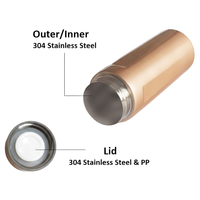 Bouteille isotherme contemporaine en acier inoxydable à double paroi de 320 ml/10 oz, écologique, avec couvercle, fournie directement par l'usine IKUK.