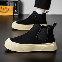 Chaussures décontractées à enfiler pour hommes, nouvelles baskets polyvalentes rehaussantes, semelle souple antidérapante, noires, tendance