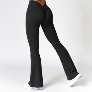 Pantaloni da donna che sollevano i fianchi da Yoga pantaloni a zampa larga per Fitness e <span class=keywords><strong>sport</strong></span> a gamba larga Micro pantaloni da Yoga ad asciugatura rapida - Product Image 1