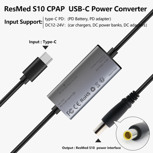 Câble d'alimentation Type-C PD vers 24V, port rond jaune, cordon d'alimentation de remplacement pour chargeur DC, pour appareil respiratoire CPAP <span class=keywords><strong>ResMed</strong></span> AirSense S10 - Product Image 5