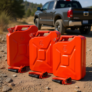 Bidon à essence portable en acier rouge de 20 L avec bec flexible pour voitures, camions et équipements - Product Image 2