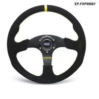 EPMAN Performance 350mm Volant Rayons en alliage suédé Universel pour Drift/Track Cars (Aucune Modification ) EP-FXP9988Ya