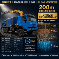 Foreuse montée sur camion en Chine, foreuse de puits d'eau de 200 m, foreuse pneumatique montée sur camion avec grue