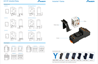 Relais de puissance miniature à usage général Asiaon AS13F 4Z 8 broches 12A 250VAC DPDT 2CO certifié ROHS, montage sur rail DIN, ensemble de prises