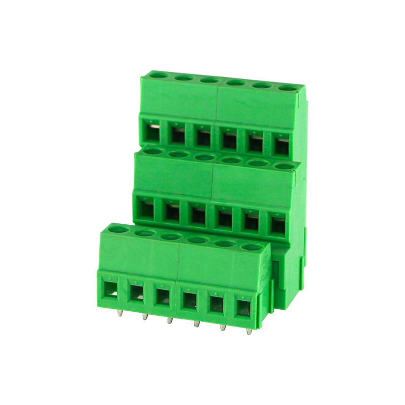 Трехрядные Винтовые клеммные блоки pcb, электрические разъемы, шаг 5,0 мм, 18 А, зеленый, 250 В