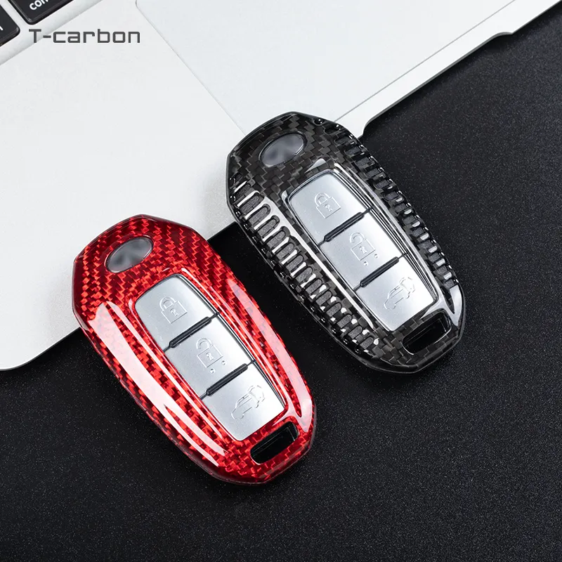 2021 NEW QX60 Smart Car key Cover Straight button key bag carbon fiber car key Case fit for Infiniti Q50 QX50 FX37 JX35 Q7