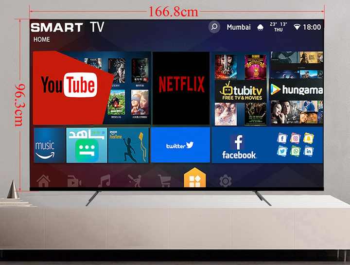 OLED 4 K 65 Inch Frameless Ultra Thin HDR Android WiFi Smart TV Television With Bluetooth