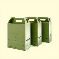 Boîte en carton ondulé personnalisée pour l'emballage des fruits, boîte cadeau en papier kraft pliable avec poignée intégrée