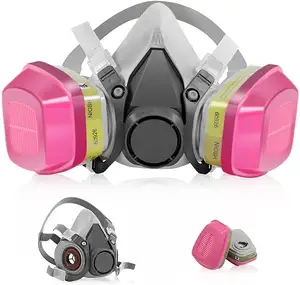 Sıcak satış yarım yüz silikon emniyet maskesi anti-toz kişisel solunum koruma endüstriyel gaz maskesi
