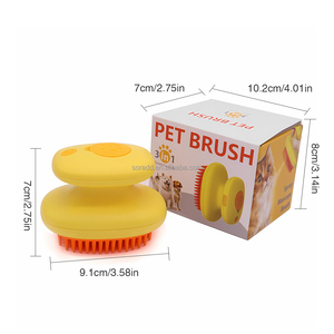 Mềm Silicone ABS PET Cat Dog grooming massage dầu gội tắm bàn chải với dầu gội container cao su tắm bàn chải cho phòng tắm sử dụng - Product Image 2