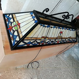 Lámpara Colgante de Techo Estilo Europeo con Marco de Hierro Tiffany para Mesa de Billar, Decoración de Comedor, Lámpara de Araña de Vidrio, Luminaria de Vidrio Hecha a Mano - Product Image 5