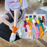Chaussettes décontractées en coton tricoté respirant pour femmes, couleur unie, couleur bonbon, longueur cheville, confortables pour un usage quotidien, printemps-été