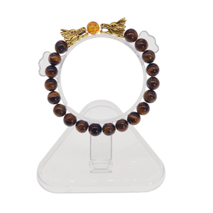 Bracelet tête de Dragon en pierre naturelle pour hommes, 8mm, perle <span class=keywords><strong>bouddha</strong></span>, brin Yoga, bonne porte-bonheur, bijoux cadeau, <span class=keywords><strong>argent</strong></span> or - Product Image 5