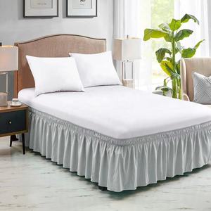 <strong>Double</strong> Bedding Combed Poly-Cotton Non-Iron Percale Plain Dyed with Frilled Pleated Box <strong>Valance</strong> <strong>Fitted</strong> <strong>Sheet</strong> for Home Use - Product Image 6